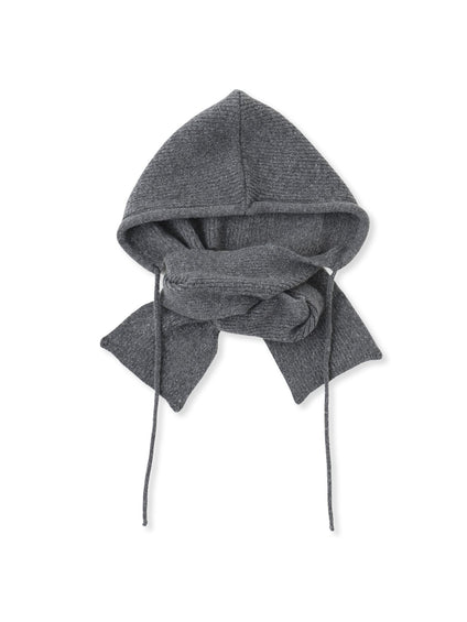 【KOREAN ITEM】マフラー付フードニット帽