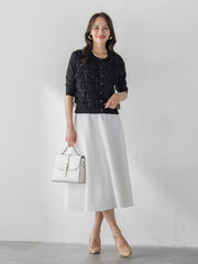 チュールリボンフリンジニットカーディガン