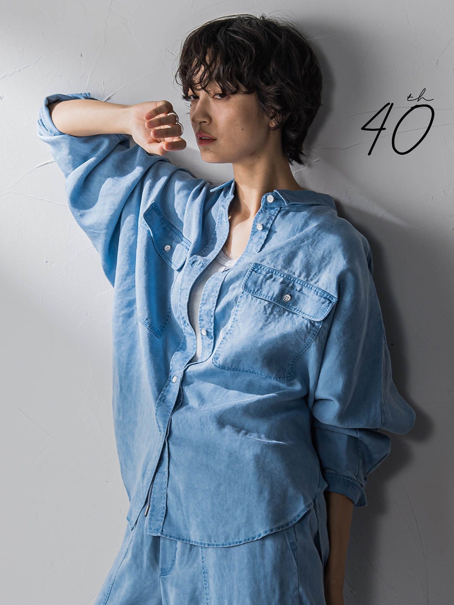 【40周年限定】カラーデニムドルマンシャツ