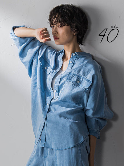 【40周年限定】カラーデニムドルマンシャツ