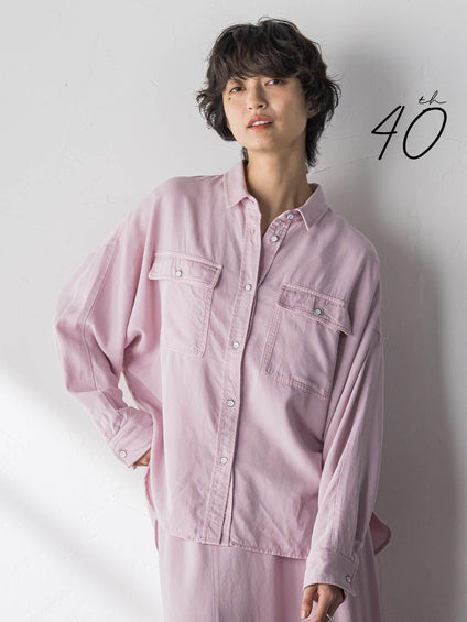 【40周年限定】カラーデニムドルマンシャツ