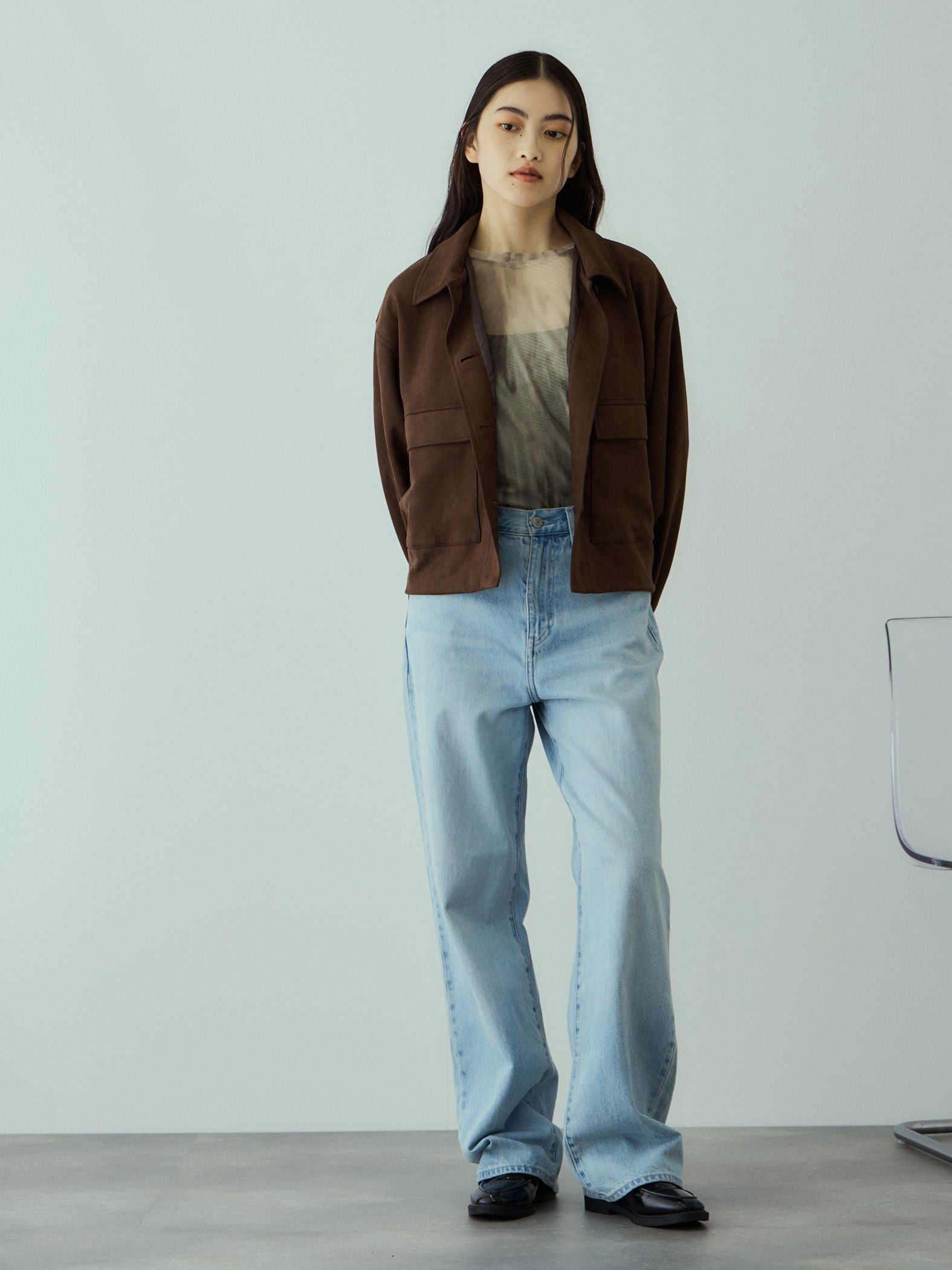 ニュアンスアート柄シアープルオーバー≪手洗い可能≫