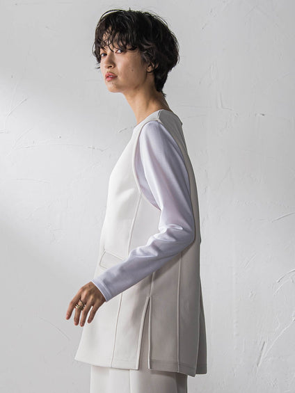 軽量ボンディング3ピーススカートセットアップ≪洗濯機で洗える≫