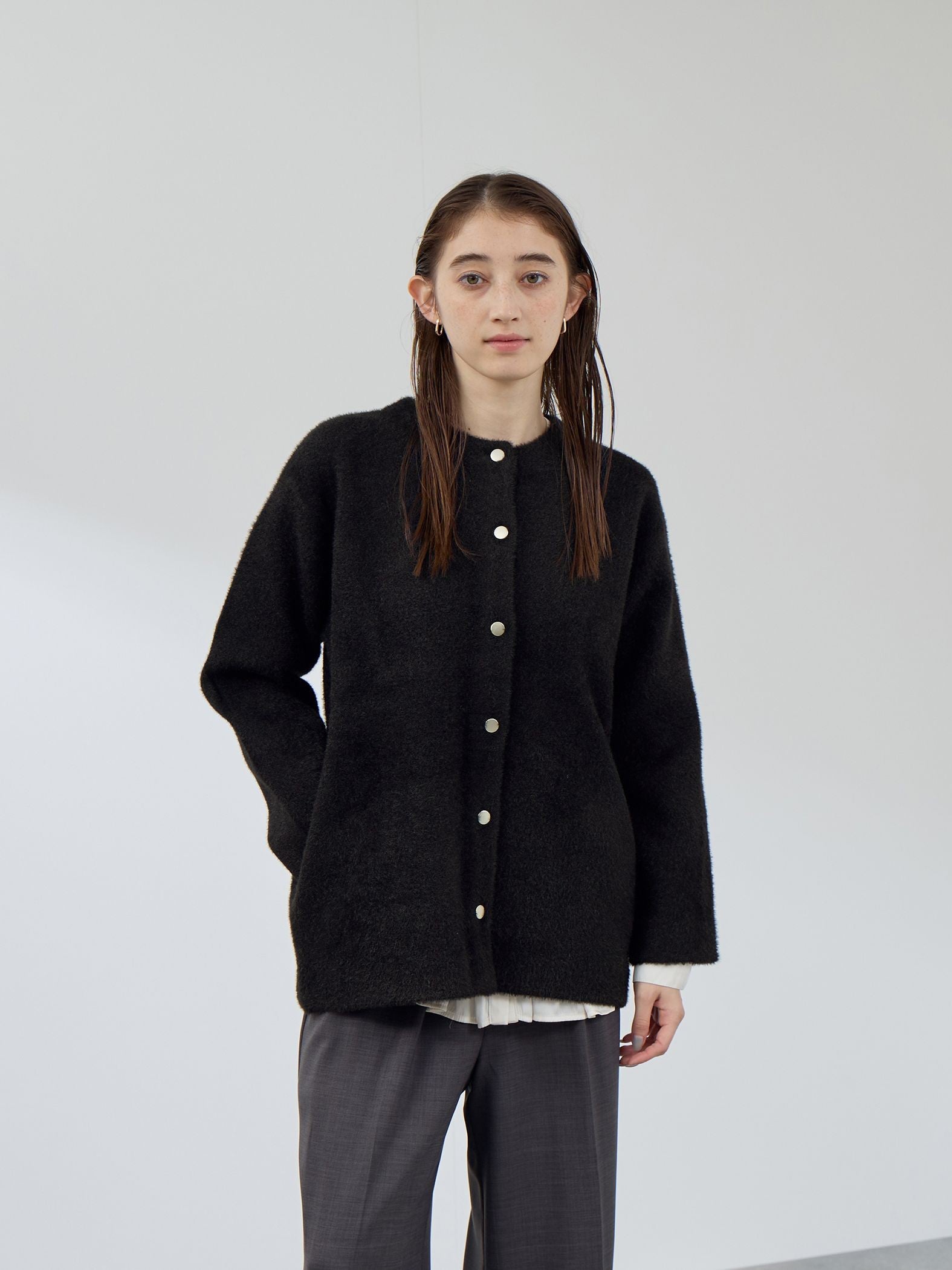 フェレットタッチWフェイスニットジャケット≪手洗い可能≫