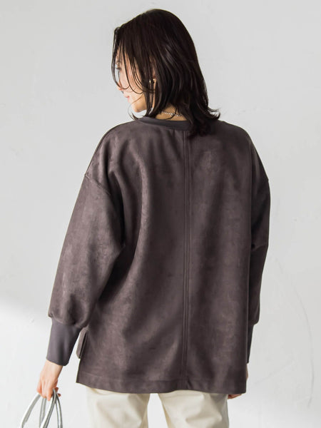 【WEB限定】フェイクスエードプルオーバー≪セットアップ対応/洗える≫