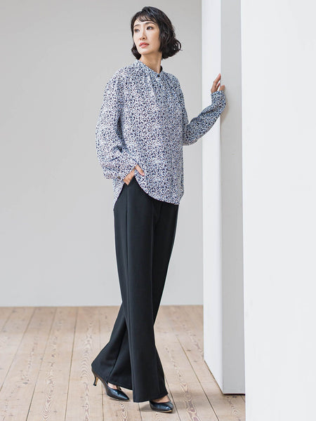 【WEB限定/新色追加】”楽暖”裏起毛ワイドパンツ≪洗濯機で洗える≫