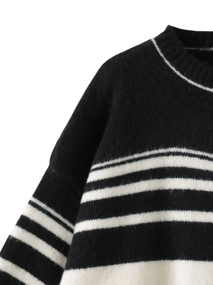 【WEB限定】”ふんわり着心地”ランダムボーダーニット