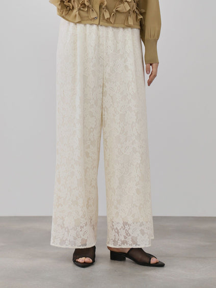 フラワーレースワイドパンツ