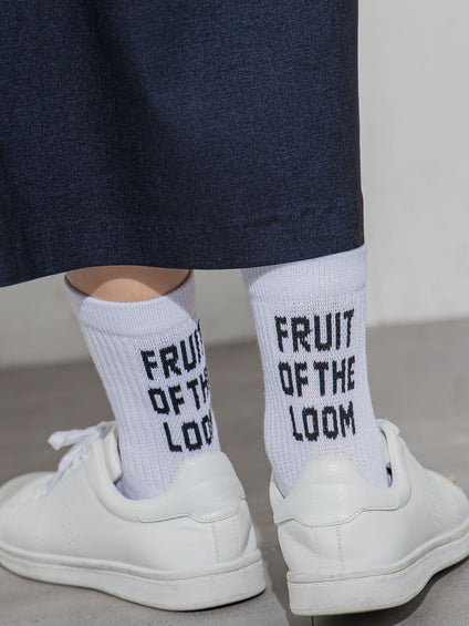 【FRUIT OF THE LOOM 】3足SETラインハイソックス