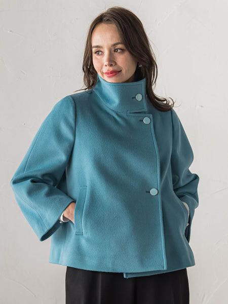 スタンドカラーショートコート