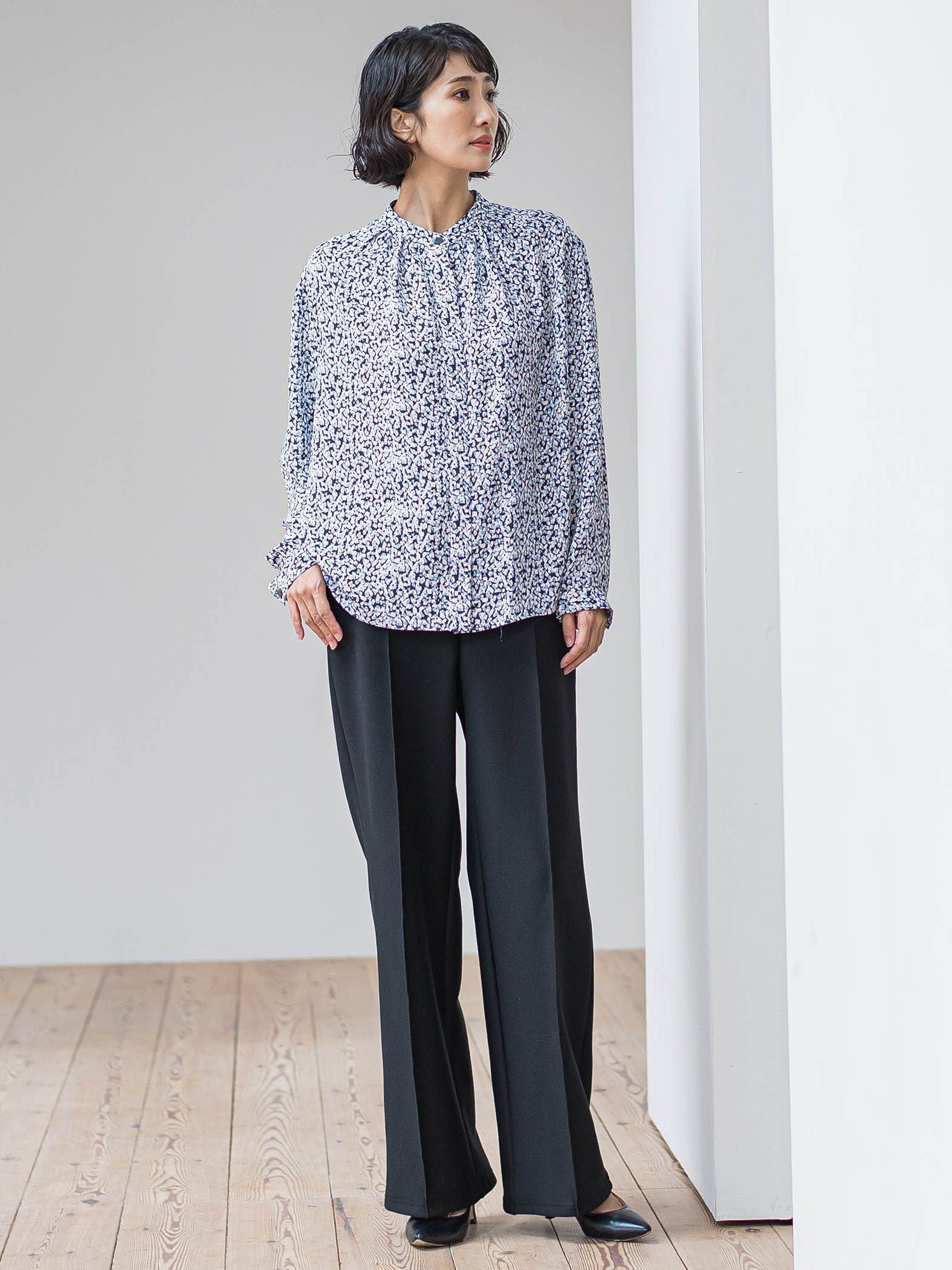 【WEB限定/新色追加】”楽暖”裏起毛ワイドパンツ≪洗濯機で洗える≫