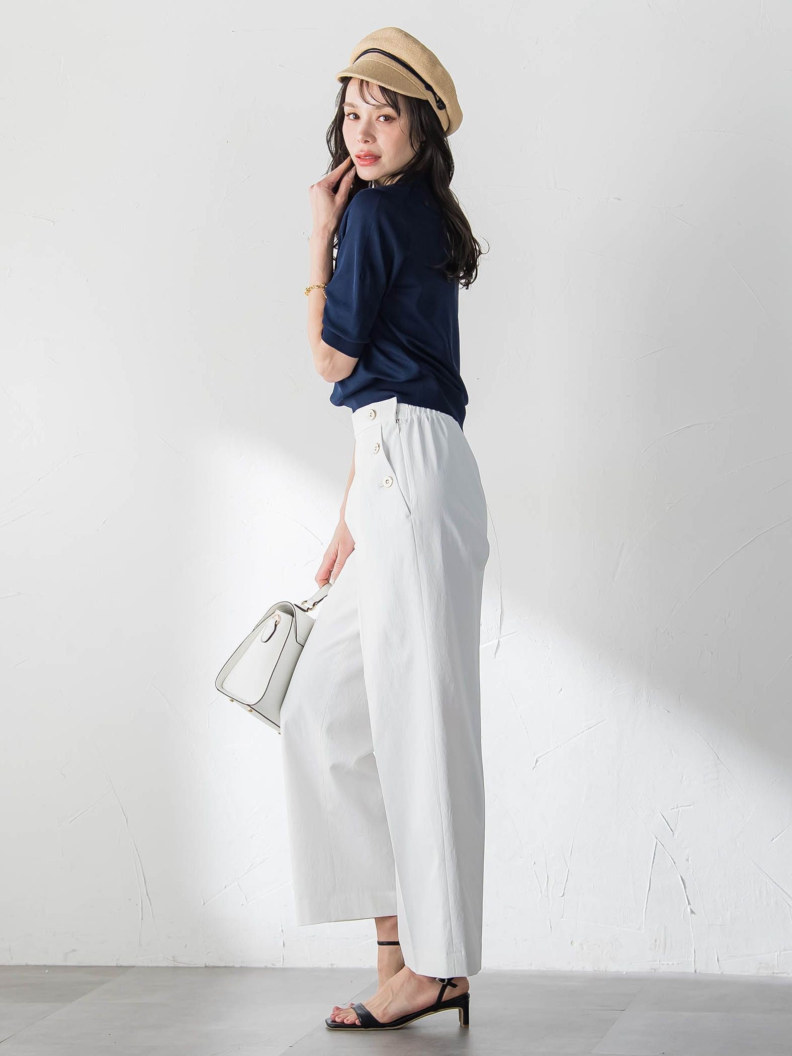 【WEB限定カラーあり】LUCINDAポロニット