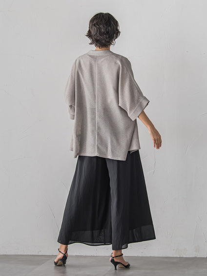リネンライクシアーボイルワイドパンツ