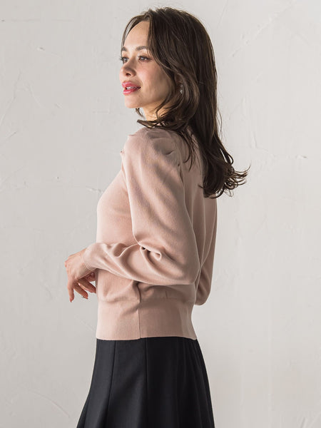 【新色追加】襟ビジューニット