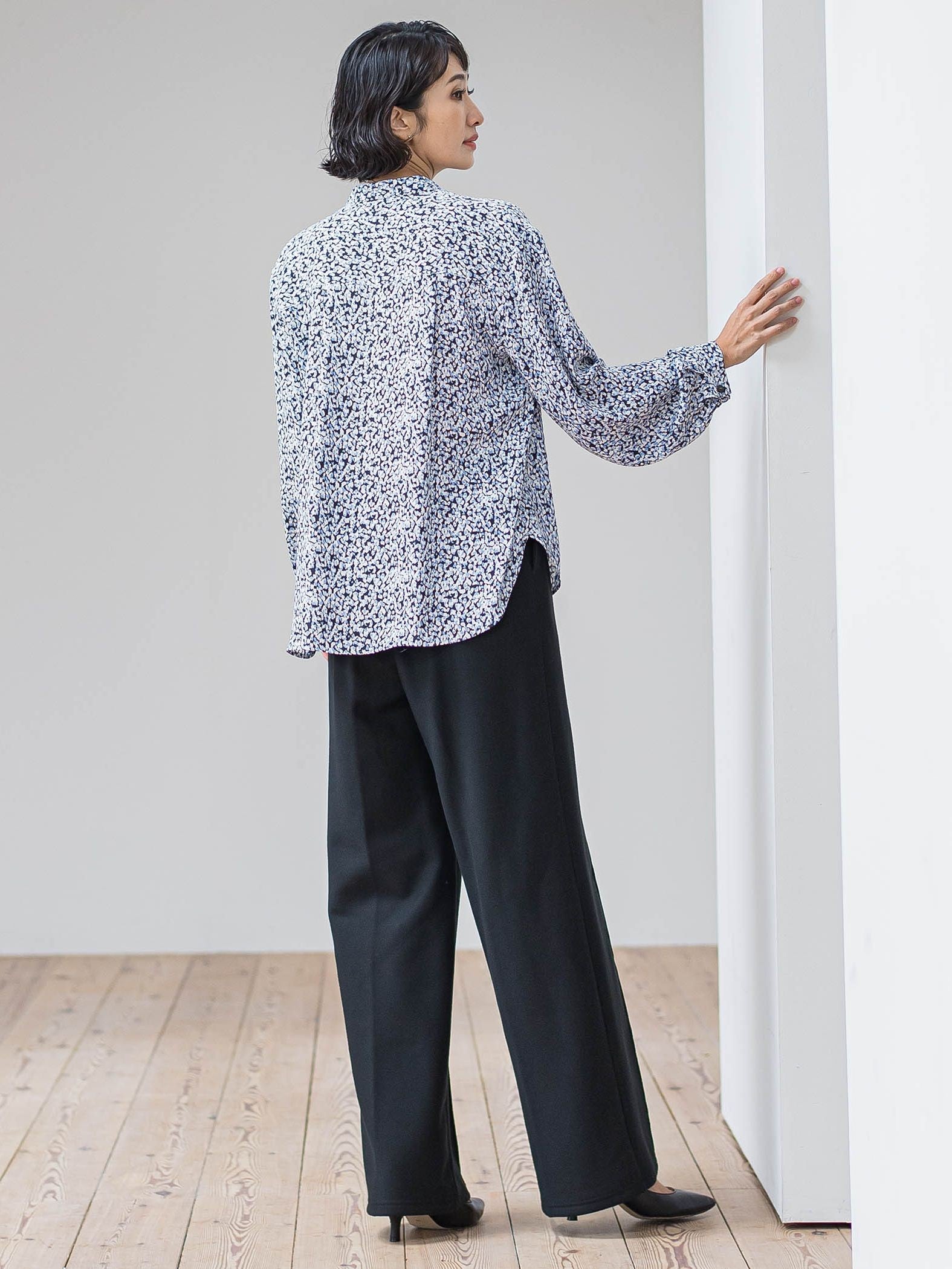 【WEB限定/新色追加】”楽暖”裏起毛ワイドパンツ≪洗濯機で洗える≫