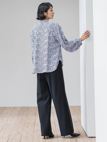 【WEB限定/新色追加】”楽暖”裏起毛ワイドパンツ≪洗濯機で洗える≫