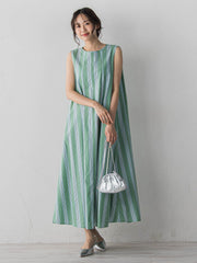 MULTI COTTONストライプワンピース