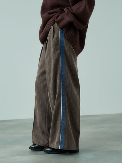 ストライプサイドラインワイドパンツ≪手洗い可能≫