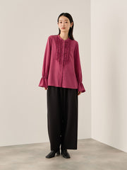 ポライトジョーゼットフリルブラウス≪手洗い可能≫