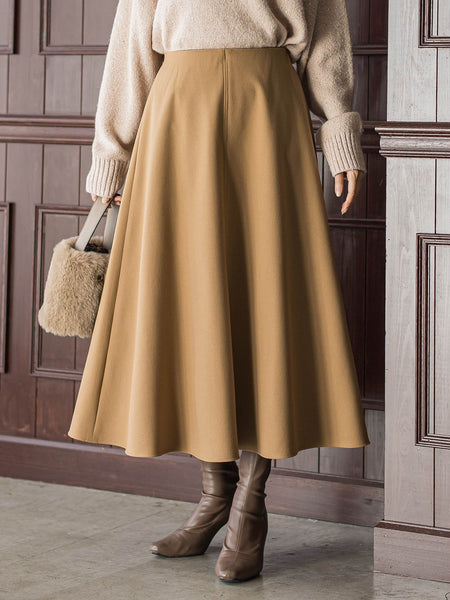 両面起毛ストレッチスカート≪洗濯機で洗える≫