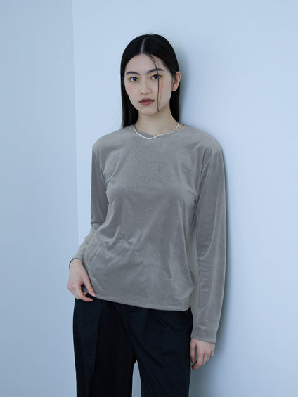 シアーベロアロングスリーブカットソー【日本製】