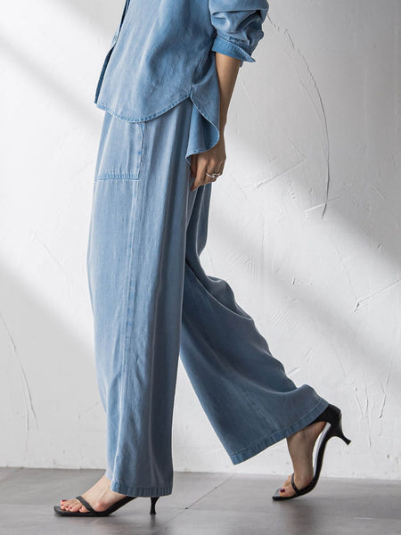 【40周年限定】カラーデニムイージーワイドパンツ