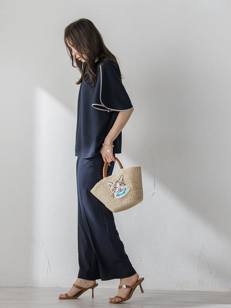 【VIOLAd'ORO】キャット刺繍かごバック