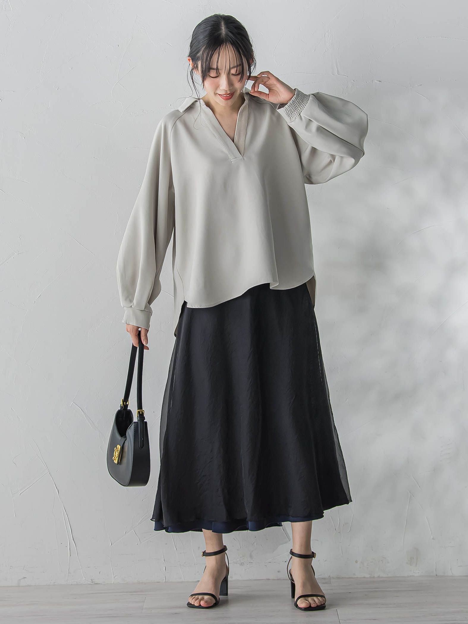 オーガンジーレイヤードスカート