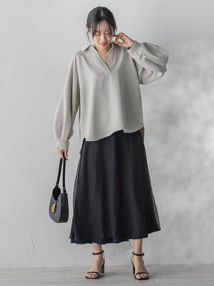 オーガンジーレイヤードスカート