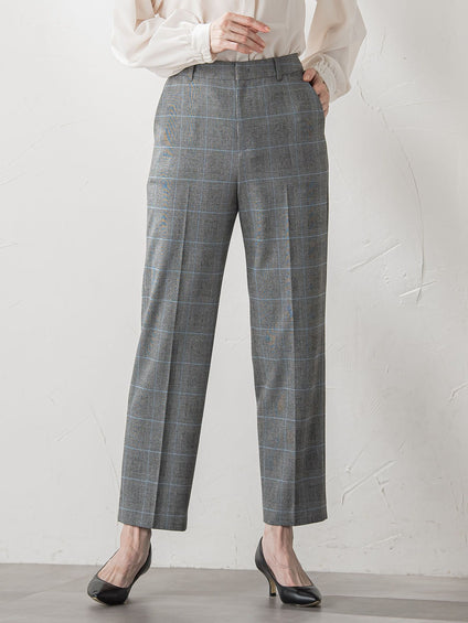 【大きいサイズ】ピクシエスタストレートパンツ≪洗濯機で洗える≫