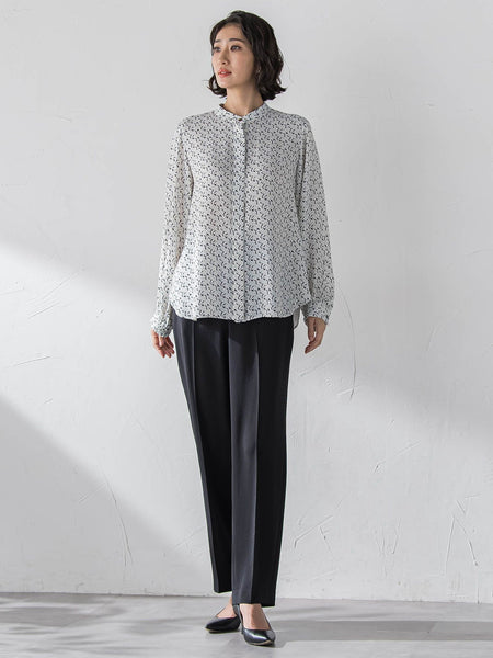 【大きいサイズ】ハイストレッチカルゼストレートパンツ