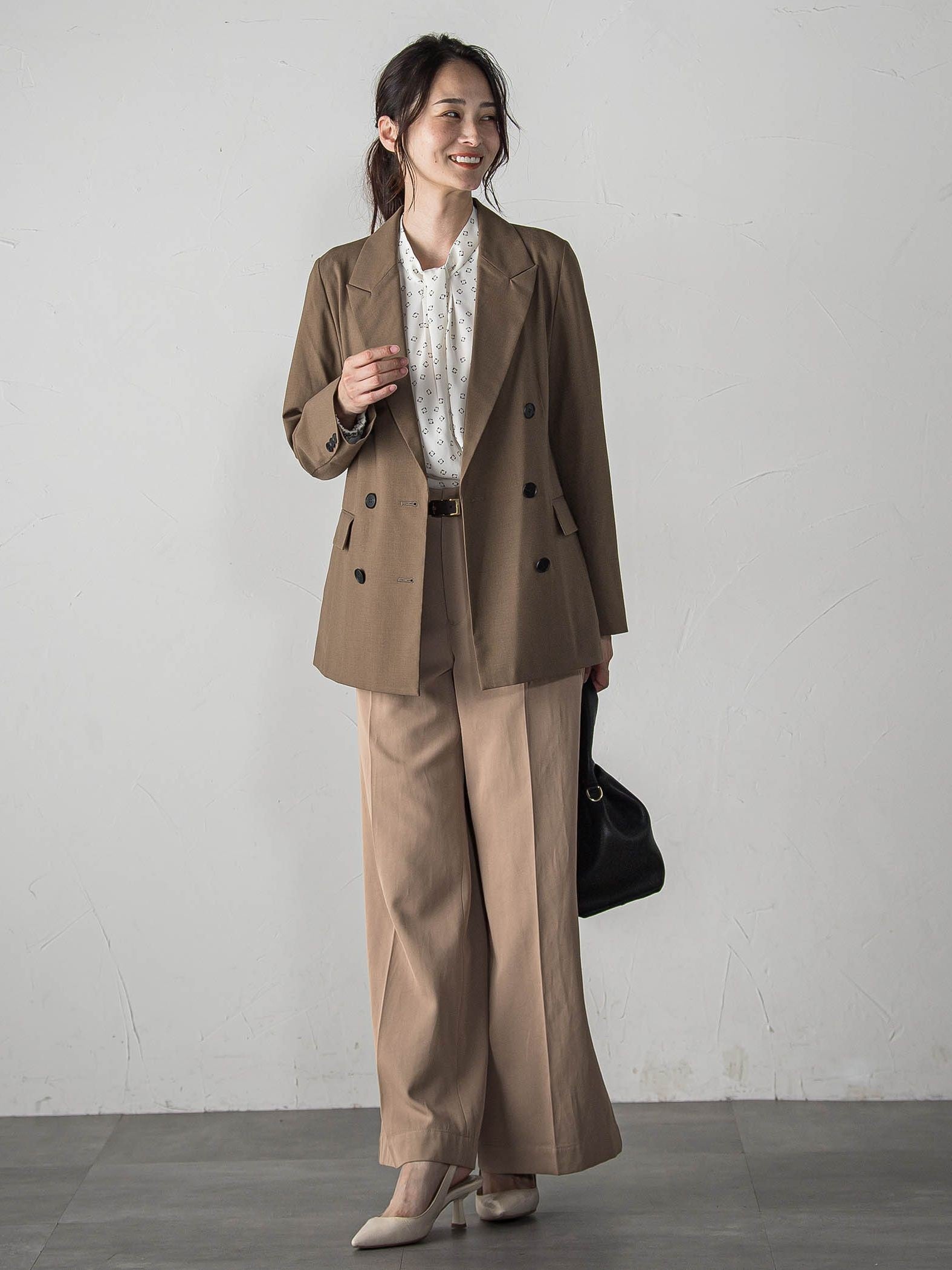 【WEB限定】バックサテン小紋プリントブラウス