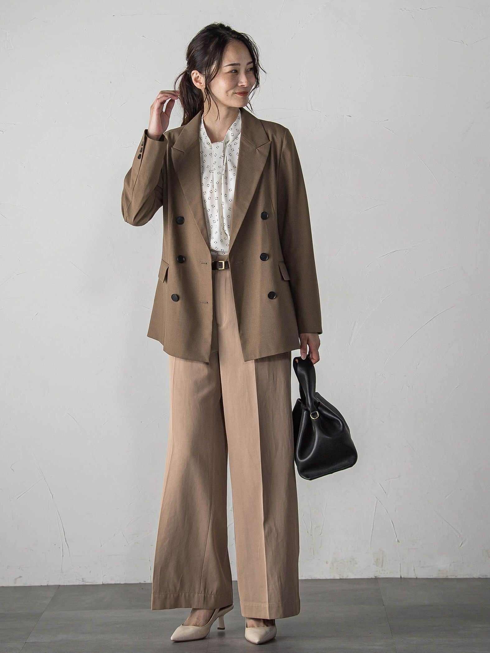 【WEB限定】バックサテン小紋プリントブラウス