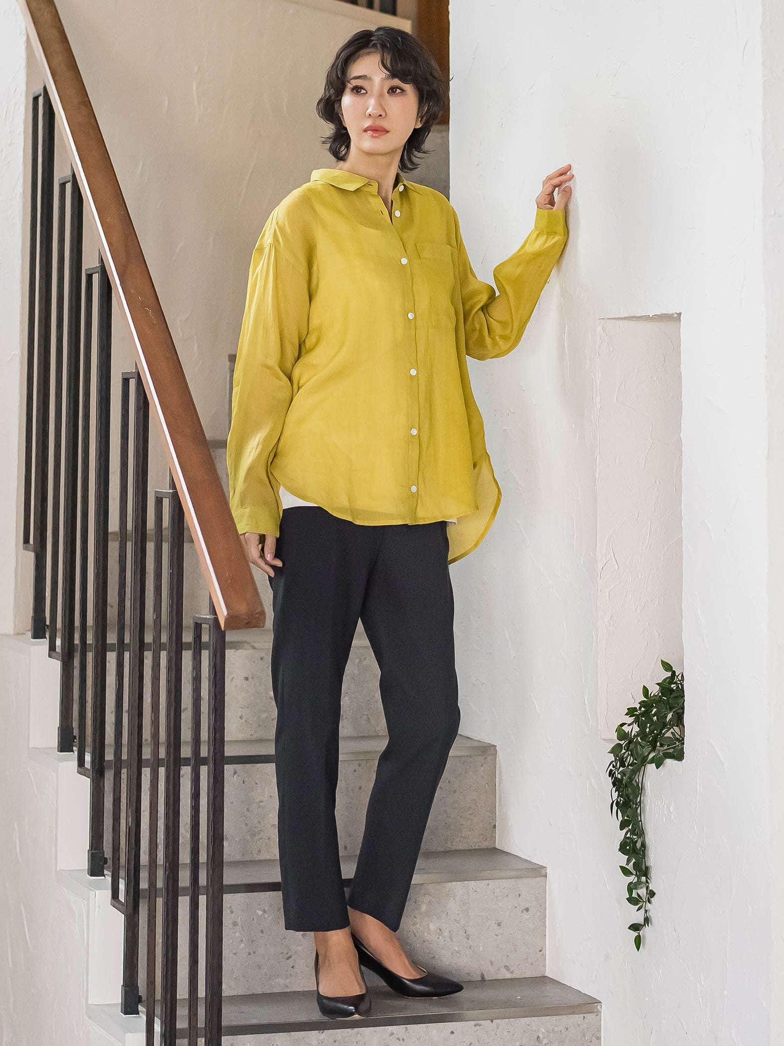 【WEB限定/+5cm丈長め】シェルタリングテーパードパンツ