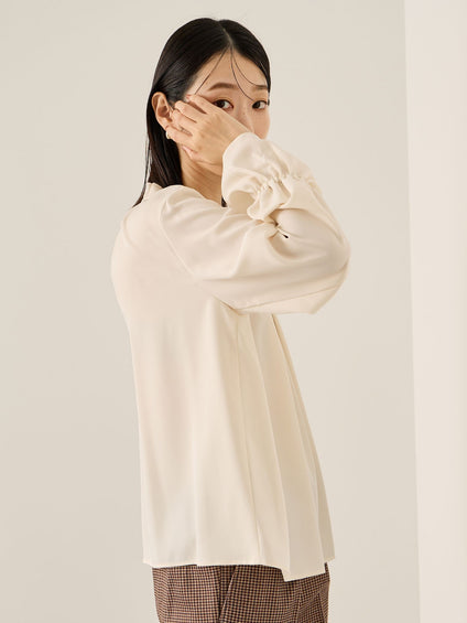 エステールギャバジンハイネックブラウス≪手洗い可能≫