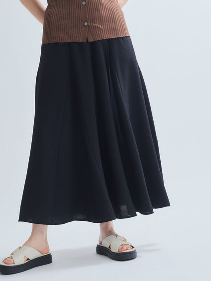 麻ライクベルトワイドパンツ≪手洗い可能≫