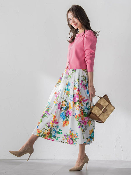 ビッグフラワーブーケスカート