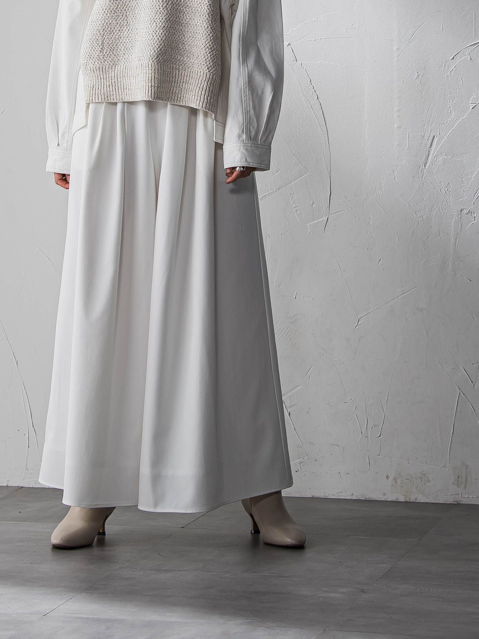 シャンブレーイージーキュロットパンツ≪手洗い可能≫