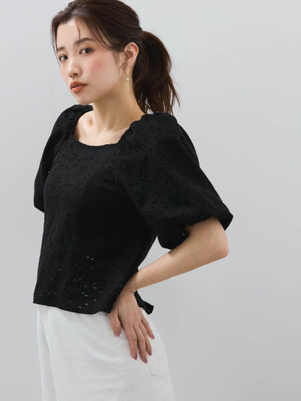 【SHIORI IRIE コラボ】2WAYオフショルレースブラウス≪手洗い可能≫