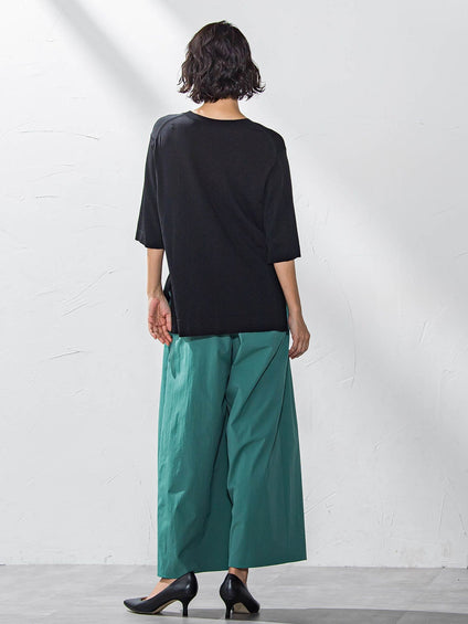 Tシャツ風ニットプルオーバー≪手洗い可能≫