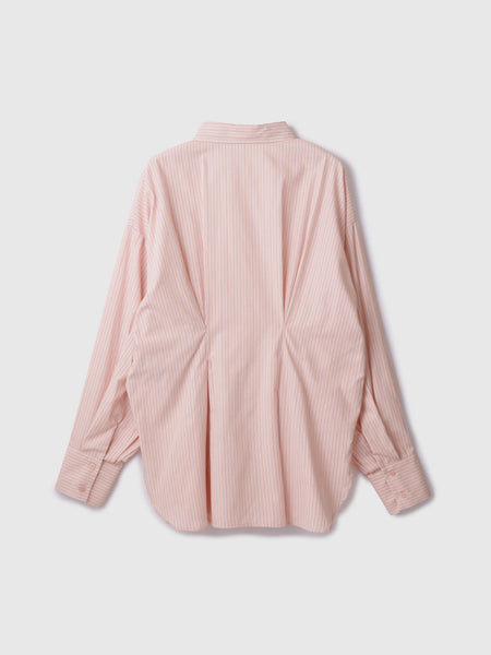 《きちんと映え》ストライプウエストタックシャツ