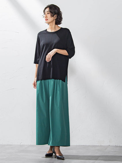 Tシャツ風ニットプルオーバー≪手洗い可能≫
