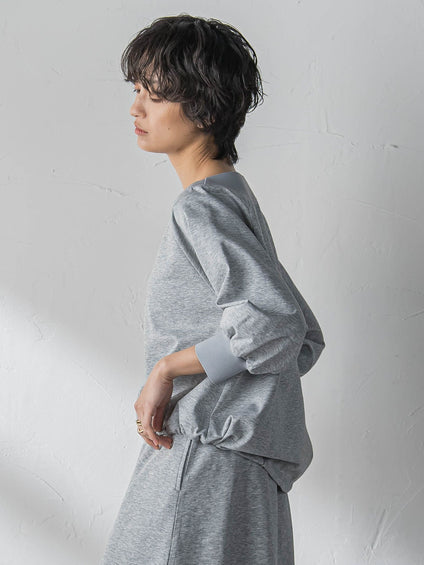 ボートネックドロストヘムスカートセットアップ