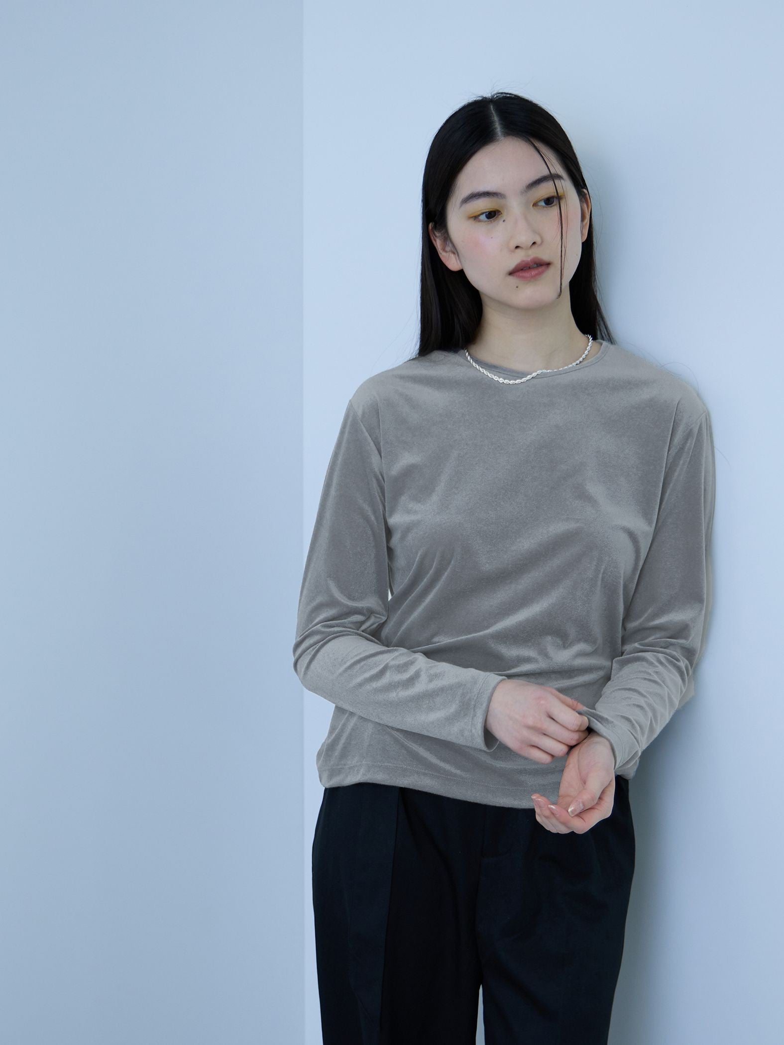 シアーベロアロングスリーブカットソー【日本製】