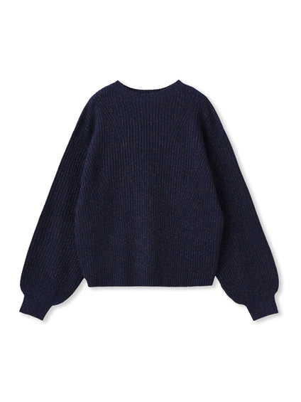 【WEB限定カラーあり】ラメボトルネックプルオーバー≪手洗い可能≫