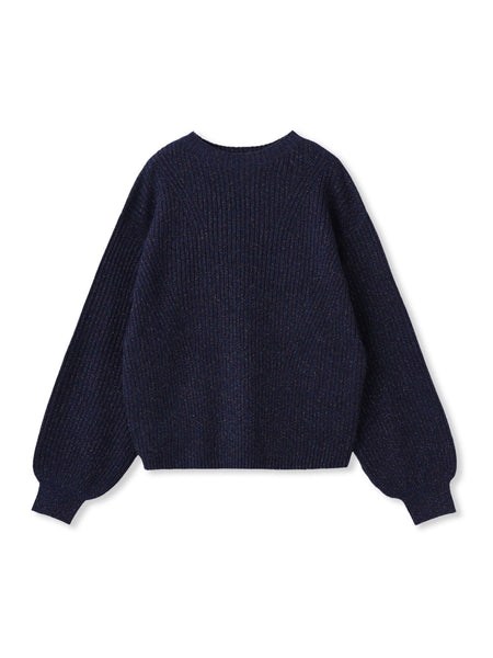 【WEB限定カラーあり】ラメボトルネックプルオーバー≪手洗い可能≫