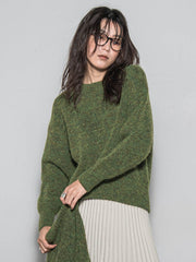 フラッフィークルーネックニット≪手洗い可能≫