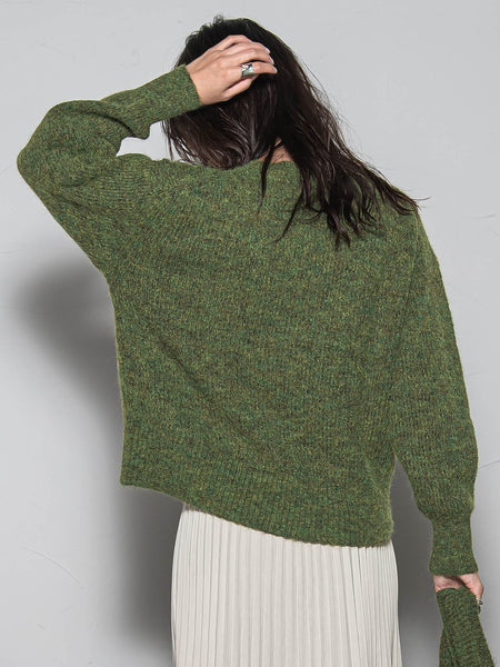 フラッフィークルーネックニット≪手洗い可能≫