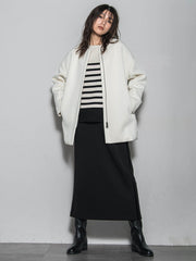 【ふわもち】ボーダーニット≪洗濯機で洗える≫