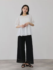 フラワーレースワイドパンツ